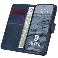 Etui z klapką Bizon Case Pocket do Google Pixel 9 / 9 Pro, granatowe