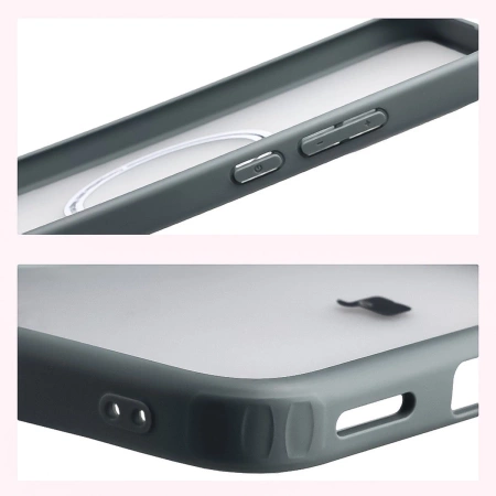 Etui z pierścieniem magnetycznym Bizon Case MatteO do Xiaomi POCO F7, przydymione-szare