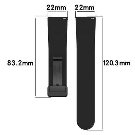 Silikonowy pasek Bizon Strap Watch Silicone 22 mm do smartwatcha, czarny