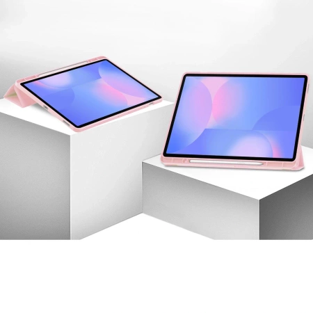 Etui z klapką Bizon Case Tab Lizard do Galaxy Tab S10 FE Plus, różowe