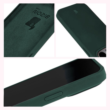 Etui silikonowe do iPhone 15 Pro Bizon Soft Case, ciemnozielone