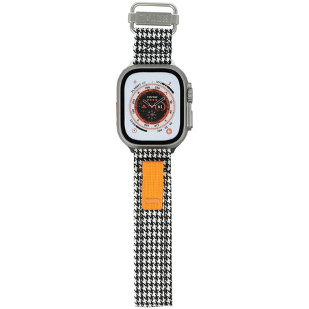 Pasek Bizon Strap Watch Urban do Apple Watch 44/45/46/49 mm, czarno-biała pepitka