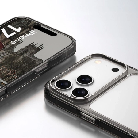 Etui Bizon Case Halo do iPhone 17 Pro Max, przydymione-czarne