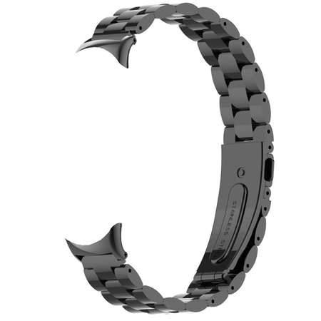 Pasek ze stali nierdzewnej Bizon Strap Watch Aura do Xiaomi Smart Band 10 / 9 / 9 NFC / 8, czarny