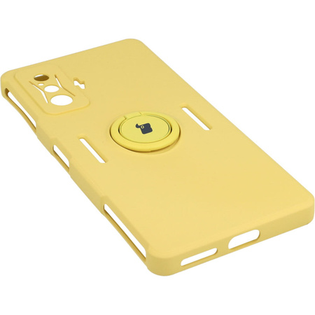 Etui Bizon Case Silicone Ring do Xiaomi Poco F4 GT, żółte