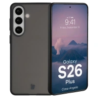 Etui Bizon Case Angelo do Galaxy S26 Plus, przydymione z czarną ramką