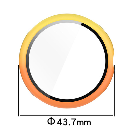 Etui ze szkłem do zegarka Bizon Case Watch Adamo do Google Pixel Watch 3 41mm, żółtopomarańczowe