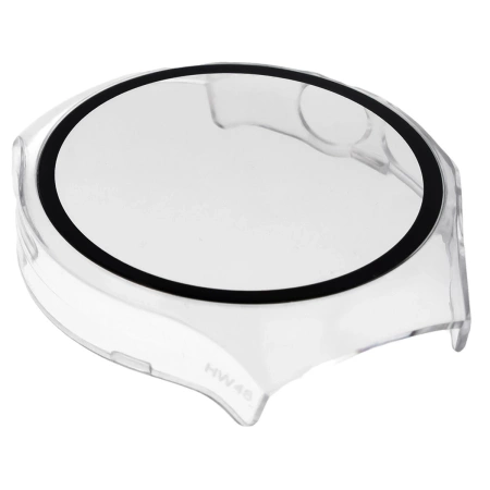 Etui ze szkłem do zegarka Bizon Case Watch Adamo do Huawei Watch 5 46 mm, przeźroczyste