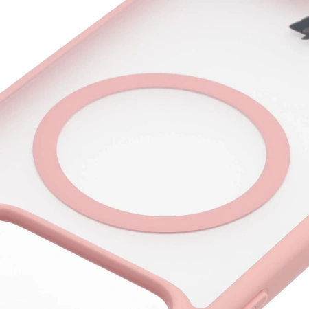 Etui z pierścieniem magnetycznym Bizon Case MatteO do Realme GT 8 Pro, przydymione-jasnoróżowe