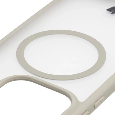 Etui z pierścieniem magnetycznym + szkło hartowane Bizon MatteO Pack do OnePlus 15, przydymione-beżowe