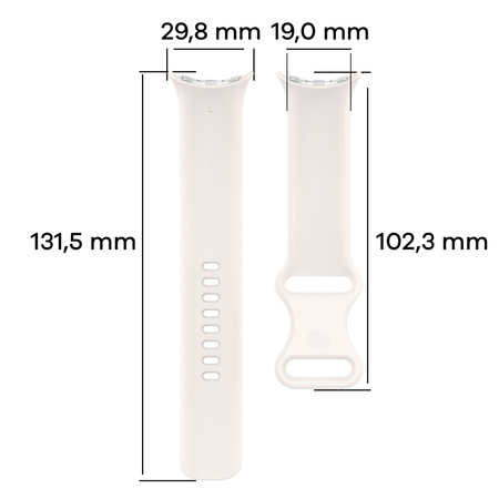 Silikonowy pasek Bizon Strap Watch Silicone S do Google Pixel Watch 3 (45mm), perłowy