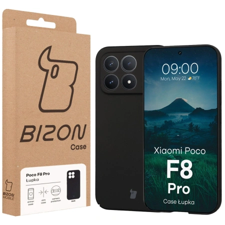 Etui Bizon Case Łupka do Xiaomi POCO F8 Pro, czarne