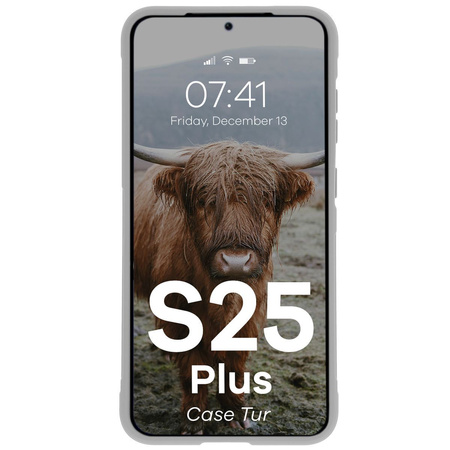 Pancerne etui Bizon Case Tur do Galaxy S25 Plus, jasnoszare