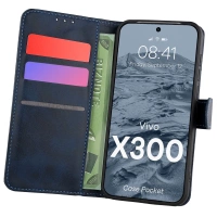 Etui z klapką Bizon Case Pocket do Vivo X300, granatowe
