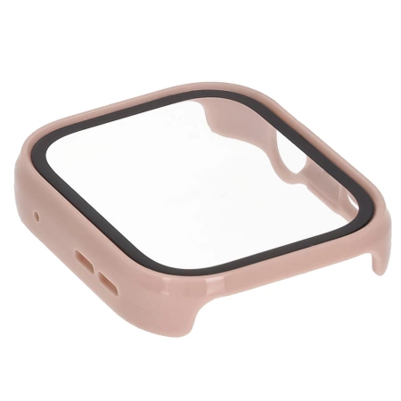 Etui ze szkłem do zegarka Bizon Case Watch Adamo do Huawei Watch Fit 4, różowe