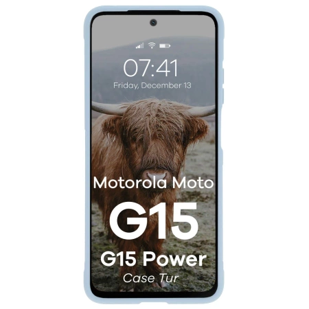 Pancerne etui Bizon Case Tur do Motorola Moto G15 / G15 Power, jasnoniebieskie