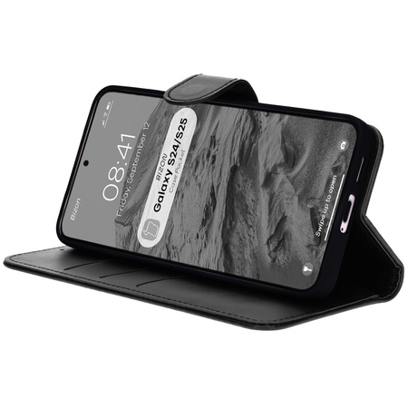 Etui z klapką Bizon Case Pocket do Galaxy S24, czarne