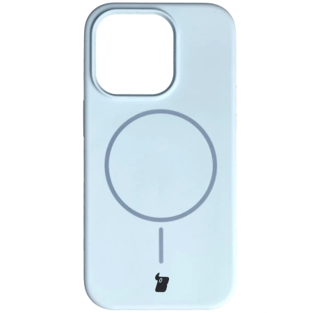 Silikonowe etui z pierścieniem magnetycznym Bizon Soft Case Magnetic do iPhone 14 Pro, błękitne