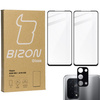 Szkło hartowane Bizon Glass Edge - 2 sztuki + ochrona na obiektyw, Oppo A54 5G / A74 5G, czarne
