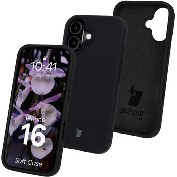 Silikonowe etui Bizon Soft Case do iPhone 16, czarne