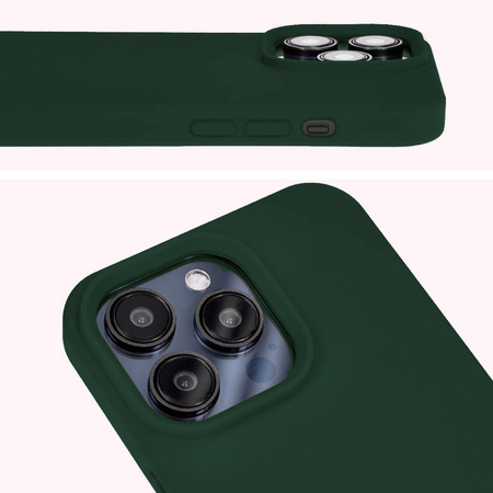 Silikonowe etui Bizon Soft Case do iPhone 14 Pro Max, ciemnozielone