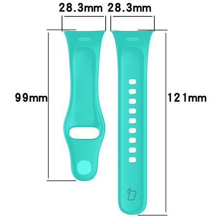 Pasek Bizon Strap Watch Dots do Xiaomi Redmi Watch 3, ciemno-miętowy