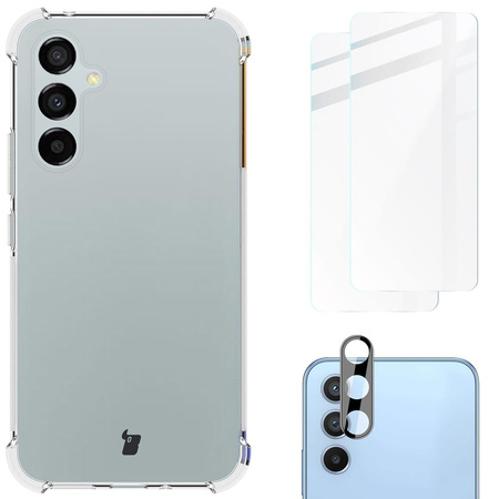 Etui + 2x szkło + obiektyw Bizon Case Clear Pack do Samsung Galaxy A54 5G, przezroczyste