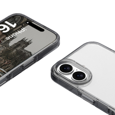 Etui Bizon Case Halo do iPhone 16 Plus, przydymione-czarne