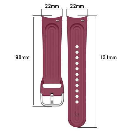 Pasek Bizon Strap Watch Silicone Pro do Xiaomi Watch S1 Pro, ciemnofioletowy