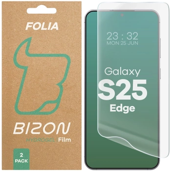 Folia hydrożelowa na ekran Bizon Glass Hydrogel Front Duo do Galaxy S25 Edge, 2 sztuki