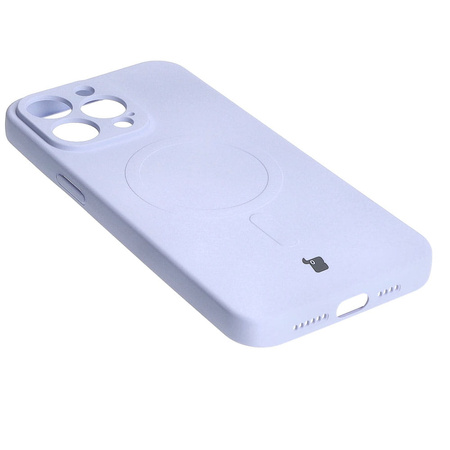 Etui silikonowe z pierścieniem magnetycznym Bizon Case Silicone Magnetic do iPhone 15 Pro Max, jasnofioletowe