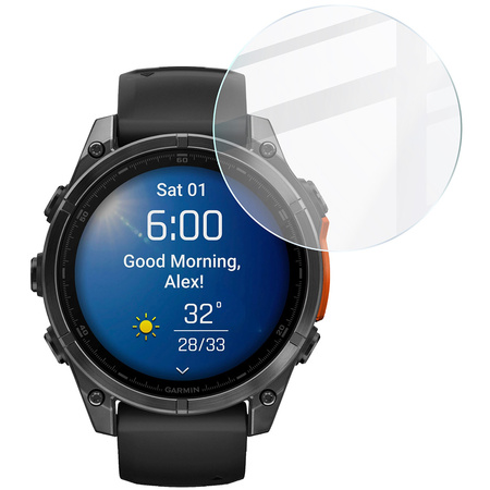 Szkło hartowane na ekran Bizon Glass Watch Clear do Garmin Fenix 8 AMOLED 47 mm