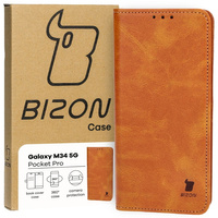 Etui z klapką Bizon Case Pocket Pro do Galaxy M34 5G, brązowe
