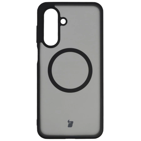 Etui z pierścieniem magnetycznym Bizon Case MatteO do Galaxy A17 5G, przydymione-czarne
