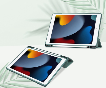 Etui Bizon Case Tab Clear Matt do iPad 9/8/7 10.2 2021/2020/2019, ciemnozielone