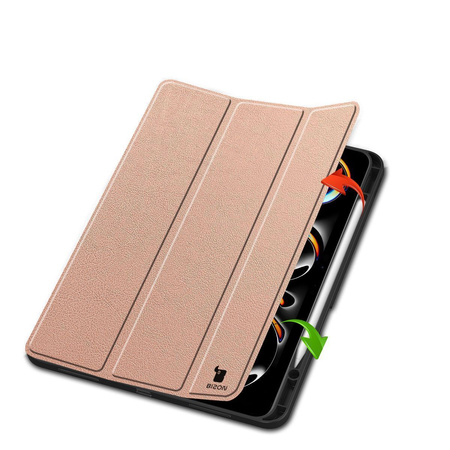 Etui Bizon Case Tab Lizard do iPad Pro 13" 7 gen. 2024, różowozłote
