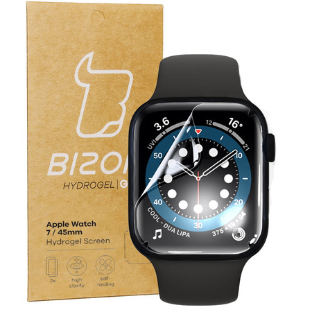 Folia hydrożelowa na ekran Bizon Glass Watch Hydrogel Duo, Apple Watch 8/7 45mm, 2 sztuki