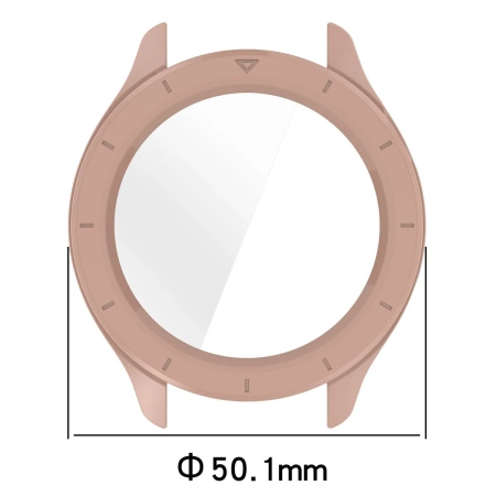 Etui ze szkłem do zegarka Bizon Case Watch Adamo do Xiaomi Watch S4, różowe