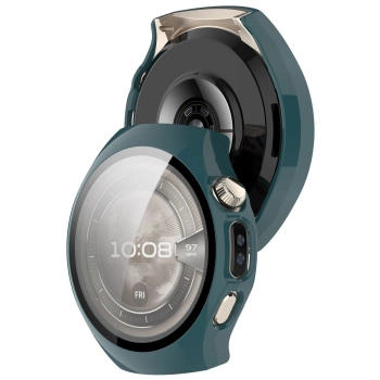 Etui ze szkłem do zegarka Bizon Case+Glass Watch do Huawei Watch 5 42 mm, zielone