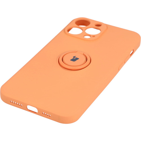 Etui Bizon Case Silicone Ring do iPhone 13 Pro Max, pomarańczowe