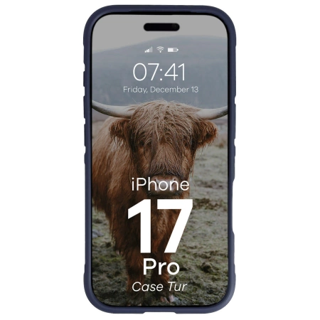 Pancerne etui Bizon Case Tur do iPhone 17 Pro, granatowe