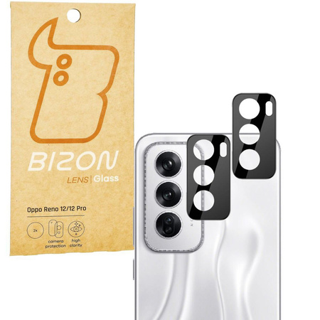 Szkło na aparat Bizon Glass Silk Lens do Oppo Reno 12/12 Pro, 2 sztuki