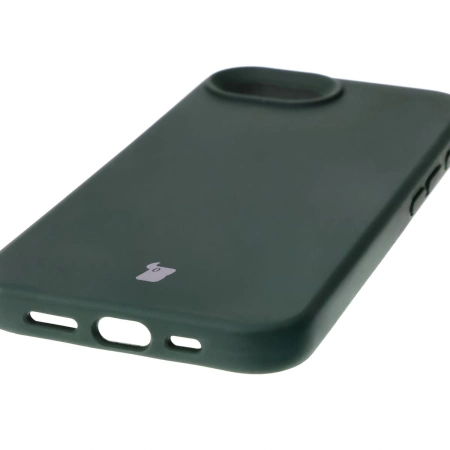 Silikonowe etui Bizon Soft Case do iPhone 16e, ciemnozielone