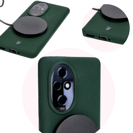 Silikonowe etui Bizon Soft Case do Honor 200 Pro, ciemnozielone