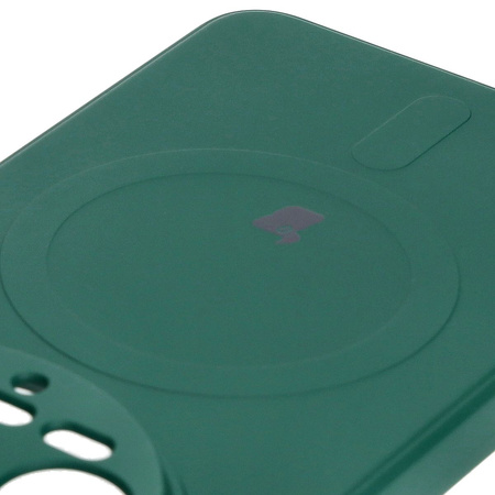 Etui Bizon Case Silicone Magnetic Sq do Xiaomi 14 Ultra, ciemnozielone