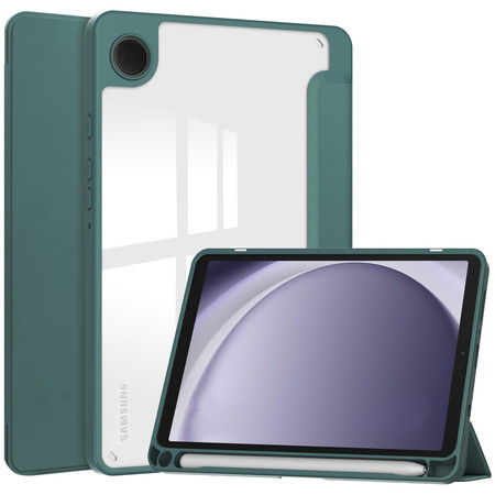 Etui Bizon Case Tab Clear Matt do Samsung Galaxy Tab A9, ciemnozielone