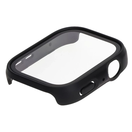 Etui ze szkłem do zegarka Bizon Case Watch Adamo do Huawei Watch Fit 4, czarne matowe