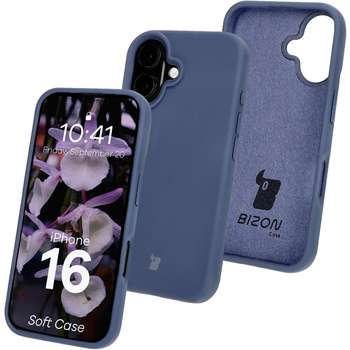 Silikonowe etui Bizon Soft Case do iPhone 16, ciemnoniebieskie
