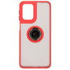 Etui z uchwytem na palec Bizon Case Hybrid Ring do Motorola Moto G55 5G, przydymione z czerwoną ramką