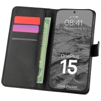 Etui z klapką Bizon Case Pocket do OnePlus 15, czarne
